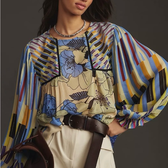 Anthropologie Bl^nk Miranda peasant blouse 👚 - Picture 2 of 7